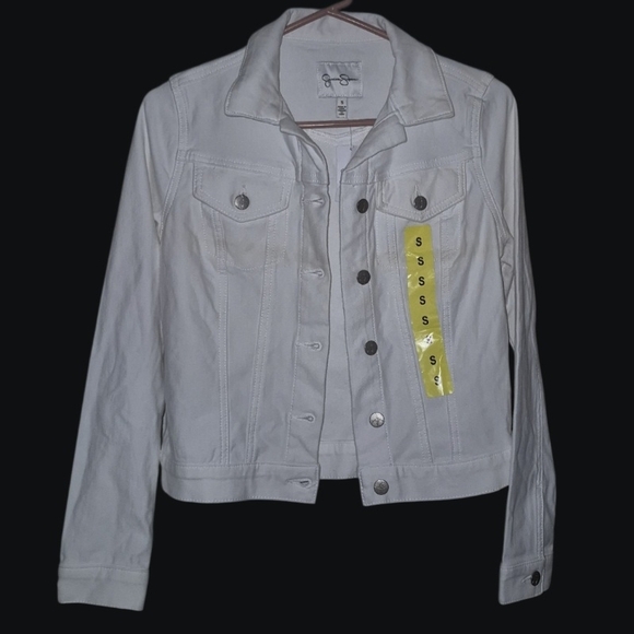 Women's White Denim Jacket - Picture 1 of 5